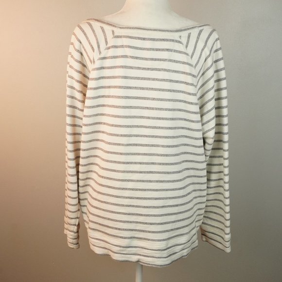 Calvin Klein Performance Gray and Cream Striped Wide Crew Neck Sweatshirt 2X - Picture 5 of 7